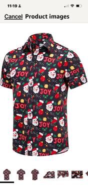 Envmenst Red Hawaiian Shirt Size XL Fun Christmas Shirt